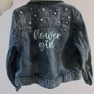 OshKosh B'gosh Flower Girl Pearl Embellished Kids Jean Jacket